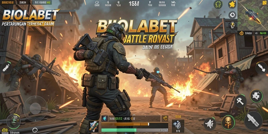 Tangkapan layar gameplay epik dari BIOLABET dalam pertempuran Battle Royale.