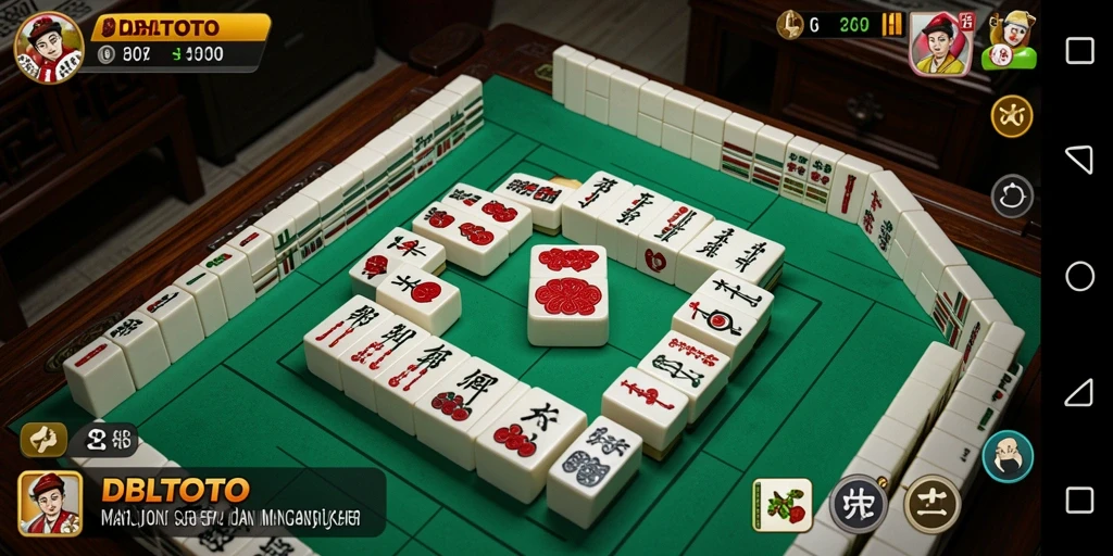 Screenshot utama DBLTOTO menampilkan gameplay Mahjong yang menarik dan penuh warna.