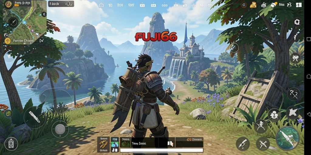 Tampilan screenshot menunjukkan eksplorasi dunia terbuka FUJI66.