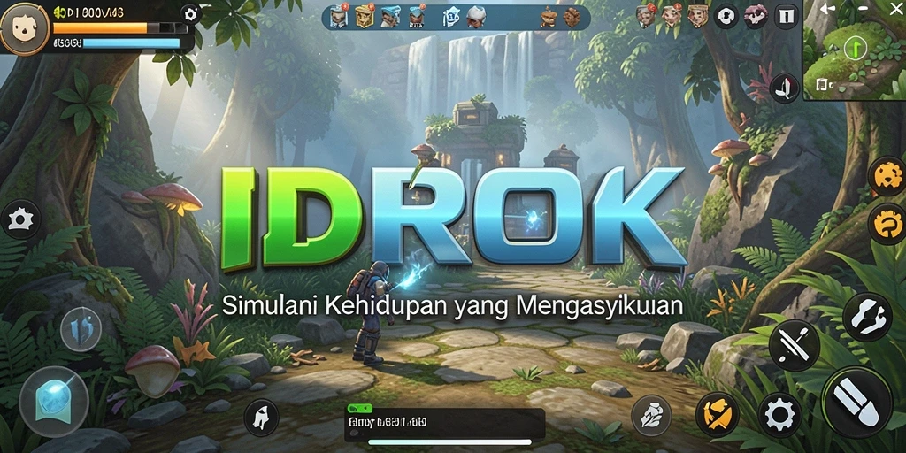 Screenshot gameplay IDROK menampilkan berbagai elemen simulasi yang menarik.