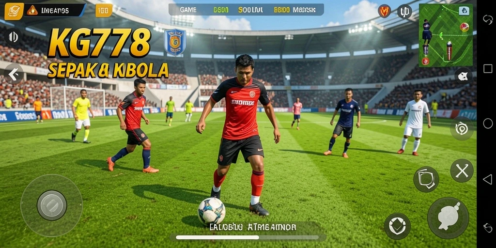 Gameplay KG778 dengan aksi sepak bola yang mendebarkan.