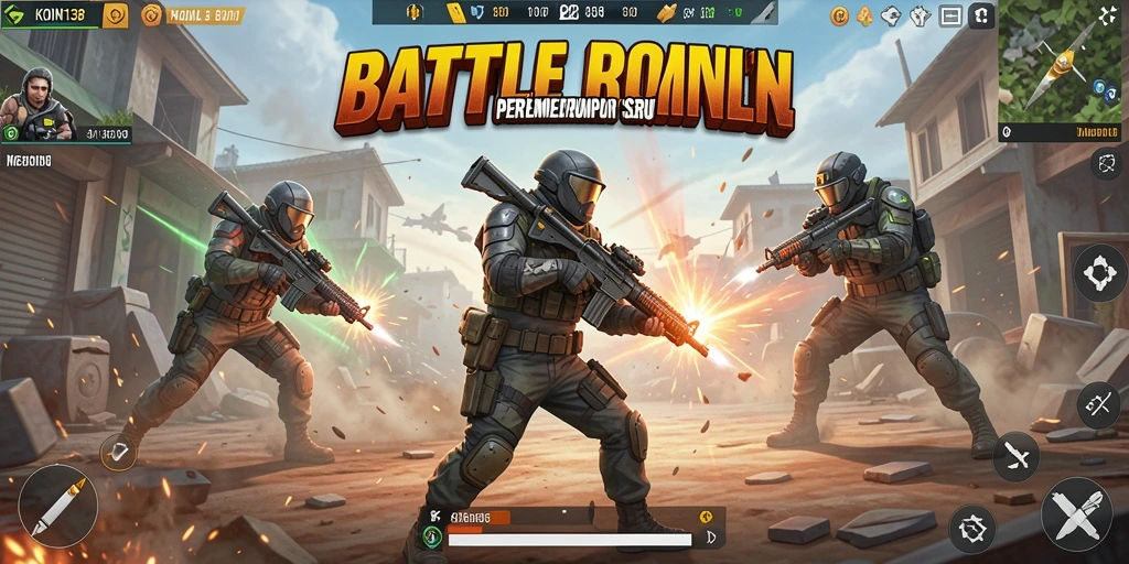 Tampilan gameplay KOIN138 yang mendebarkan dalam pertempuran Battle Royale.