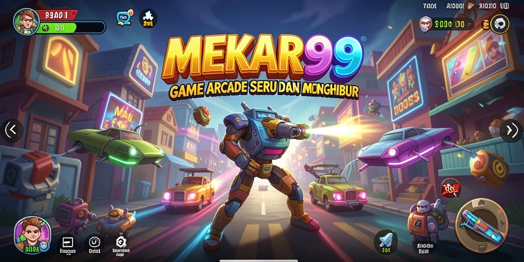Tampilan gameplay seru dari MEKAR99 yang penuh warna.