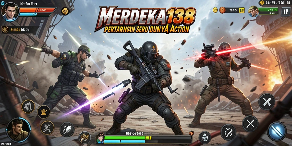 Tangkapan layar menampilkan aksi intens dalam MERDEKA138.