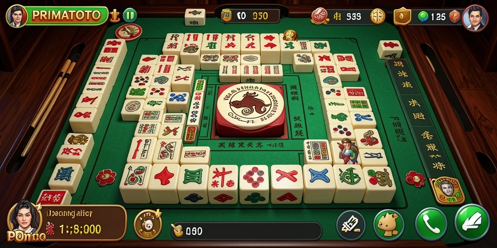 Tampilan gameplay PRIMATOTO yang seru dan menantang dalam Mahjong.