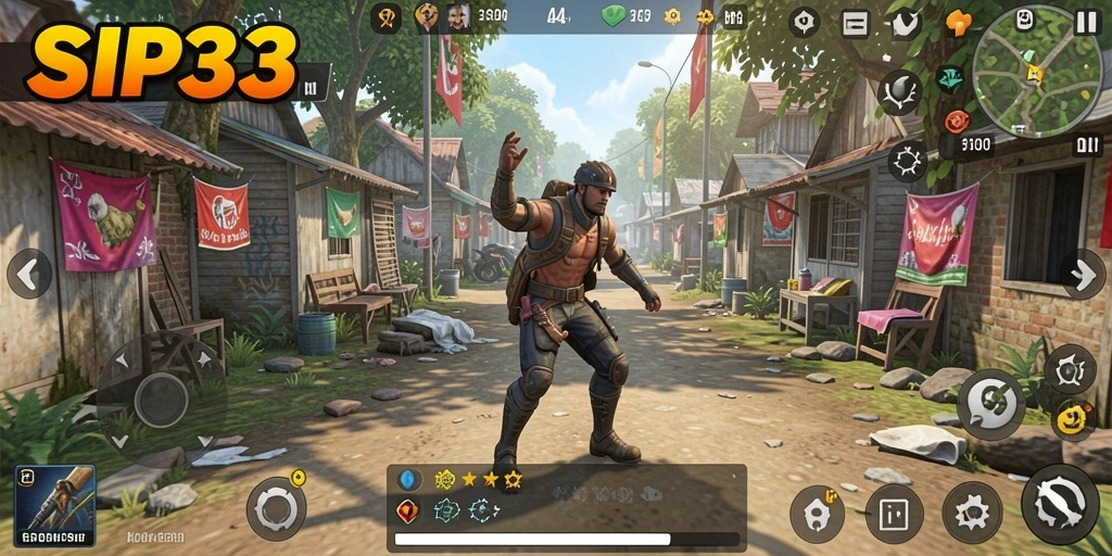 Screenshot SIP33 menunjukkan pemain berinteraksi dengan lingkungan yang dinamis.