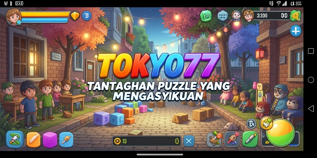 Screenshot permainan TOKYO77 menampilkan serunya gameplay puzzle yang menantang.