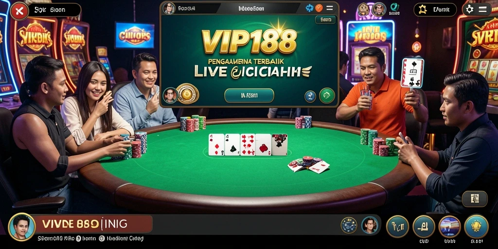 Tampilan gameplay langsung di VIP188 saat bermain Live Casino.